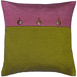 Bright Olive and Lavender Thai Silk Cushion Cover