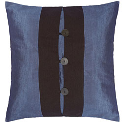 Steel Blue and Black Thai Silk Cushion Cover.