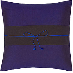 Cobalt Blue and Black Thai Silk Cushion Cover