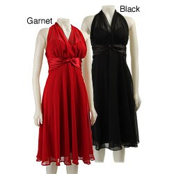 Connected Apparel Women's Formal Halter Dress