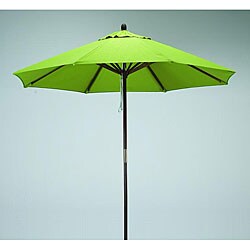 Round 9-foot Lime Green Hard Wood Patio Umbrella