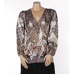 Simply Irresistible Plus Size V-neck Floral Print Top