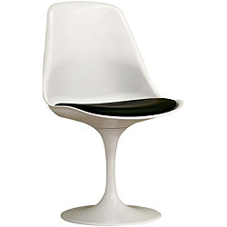 Redd White Chair with Black PVC Cushion