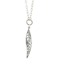 Charming Life Sterling Silver Long Leaf Necklace