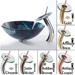 Kraus Boulder Opal Sink and Waterfall Faucet