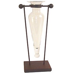 Clear Amphora Vase on Stand
