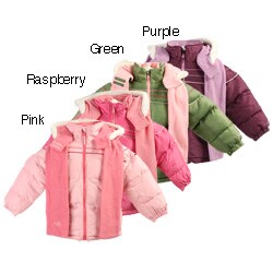 Oshkosh Girl's Hooded Bubble Jacket and Scarf