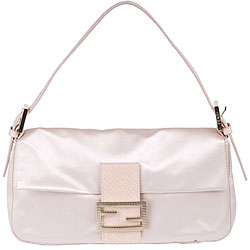 Fendi Baguette Satin Flap Handbag