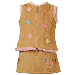 Flapdoodles Girl's Floral Moccasin 2-piece Skirt Set