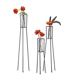 Set of 3 Bud Vases and Stands (India)