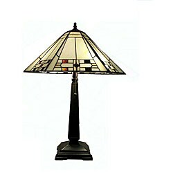Tiffany-style White Mission Table Lamp