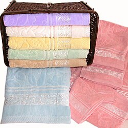 Duke Stevens Velour Jacquard Towels (Set of 6)
