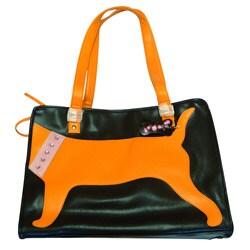 Puppy Luck Orange on Brown Dog Carrier