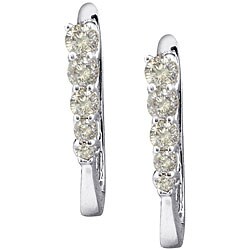 14k White Gold 1/2ct TDW Diamond Journey Earrings (J-K, I2)
