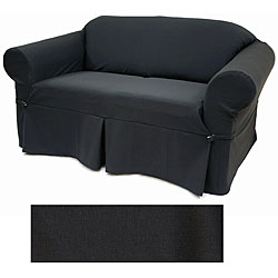 Solid Black Sofa Slipcover