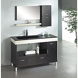 Ariel 'Gemini' Espresso Finish Bathroom Vanity Set
