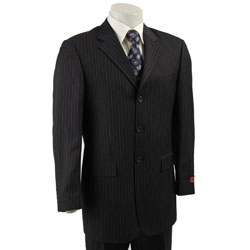 Wall Street Collection Men's Navy Multistripe Suit