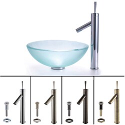 Kraus Frosted Glass Vessel Sink and Bruno Faucet