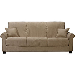 Lee Khaki Microfiber Futon Sofa Bed
