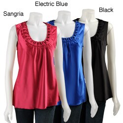 Spense Women's Pleated Scoop Neck Shirt