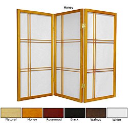 Wood and Rice Paper Double Cross 3-foot Shoji Screen (China)