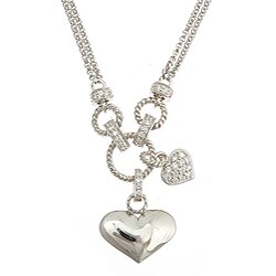 Sterling Silver Cubic Zirconia Heart Necklace