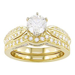 18k Yellow Gold 1-1/6 ct TW Diamond Bridal Ring Set