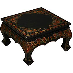 Tibetan Hand-painted Black Coffee Table
