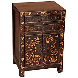 Antique-style Hand-painted Floral Storage Cabinet