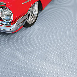 G-floor Metallic Silver Diamond Parking Pad (10' x 24')