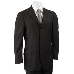 Billy London Men's Black Pinstripe Slim Fit Suit