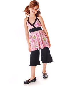 Sophia's Style Girl's Pink Sweetie Bug Capri Set