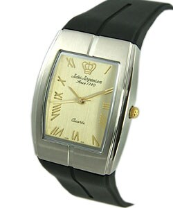 Jules Jurgensen Men's Rubber Strap Gold Dial Watch