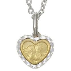 Sterling Silver and 14k Gold Raphael Angels Necklace
