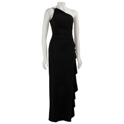 Betsey & Adam Women's One Shoulder Long Gown