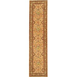 Handmade Legends Ivory/ Taupe Wool and Silk Runner (2'3 x 10')