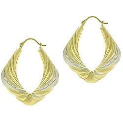 Bella D'oro 14kt and Silver Hoop Earrings
