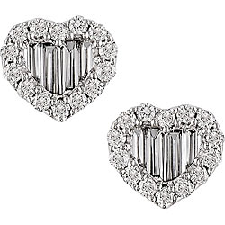 18k White Gold 3/4ct TDW Diamond Heart Earrings (G-H, SI)