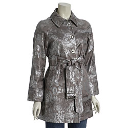 Via Spiga Women's Cheetah Print Rain Trench Coat