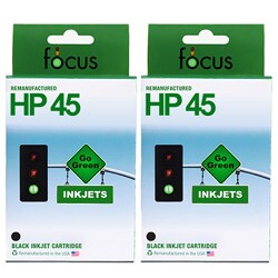 HP 45 2-pack Black Ink Cartridge (Remanufactured)