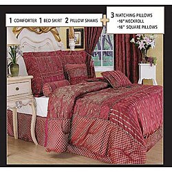 Odlia 7-piece Chenille Patchwork Comforter Set