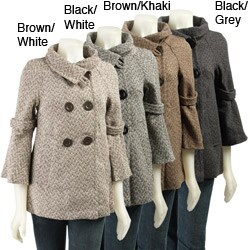 Last Kiss Women's Double-breasted Tweed Coat