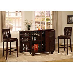 Hudson 3-piece Coffee Spirit Cabinet Bar Set