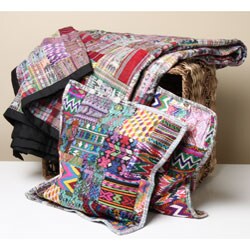 Rose Patchwork Quilt and Pillow Cover Set (Guatemala)