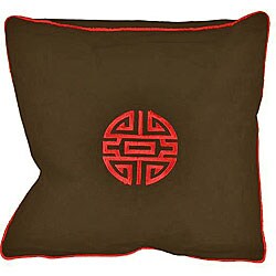 Chinese Symbol Of Life Brown Cushion Cover.