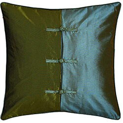 Chinese Ties Green/ Blue Pillow Sham.