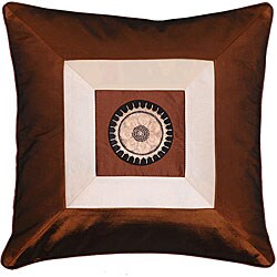 Brown and Beige Silky Squares Cushion Cover.