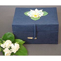 All Natural Floral Blue Large/ Adult Chest Urn