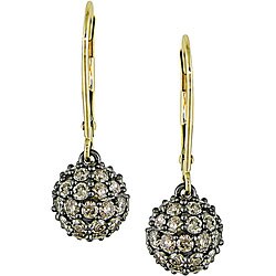 14k Gold 2ct TDW Champagne Diamond Earrings