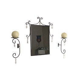 Hanging Crystals Mirror and Sconces